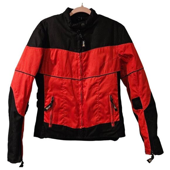 Xelement Womens‎ Red Black Motorcycle jacket Small removable lining - Picture 1 of 6
